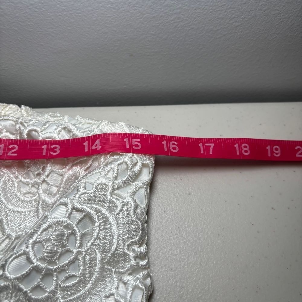 MM Couture Miss Me White‎ Strapless Lace Mini Dress Medium Wedding Cocktail - Picture 10 of 12